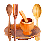 Colheres de Pau, Pilões e Gamelas