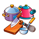 Utensílios de cozinha e domésticos